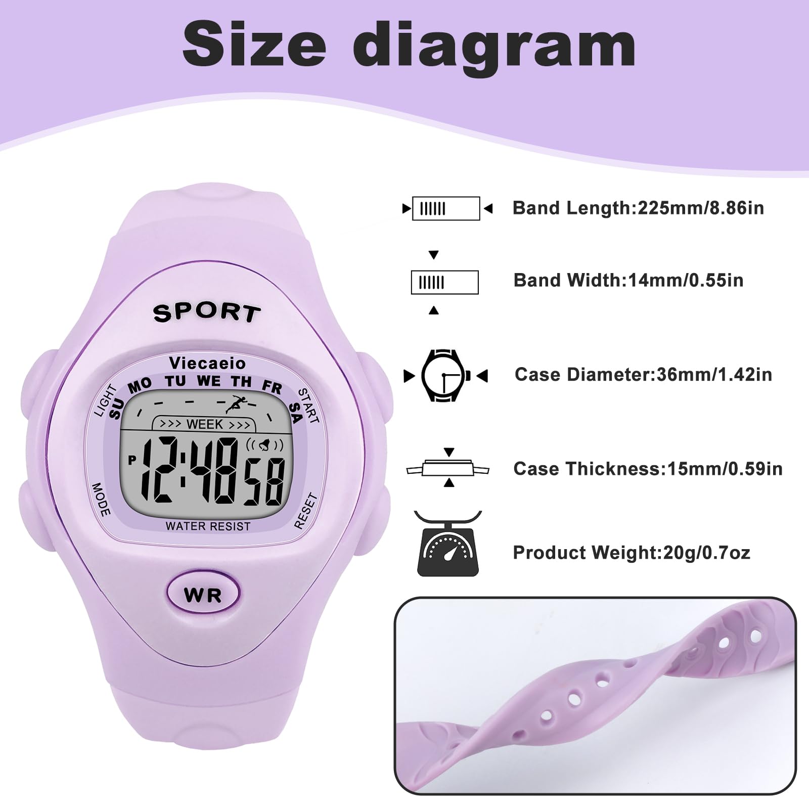 Viecaeio Kids Digital Watch, Multifunctional Shockproof Waterproof Boys Sport Outdoor, Birthday and Christmas Gift for 3-8 Years (Black)