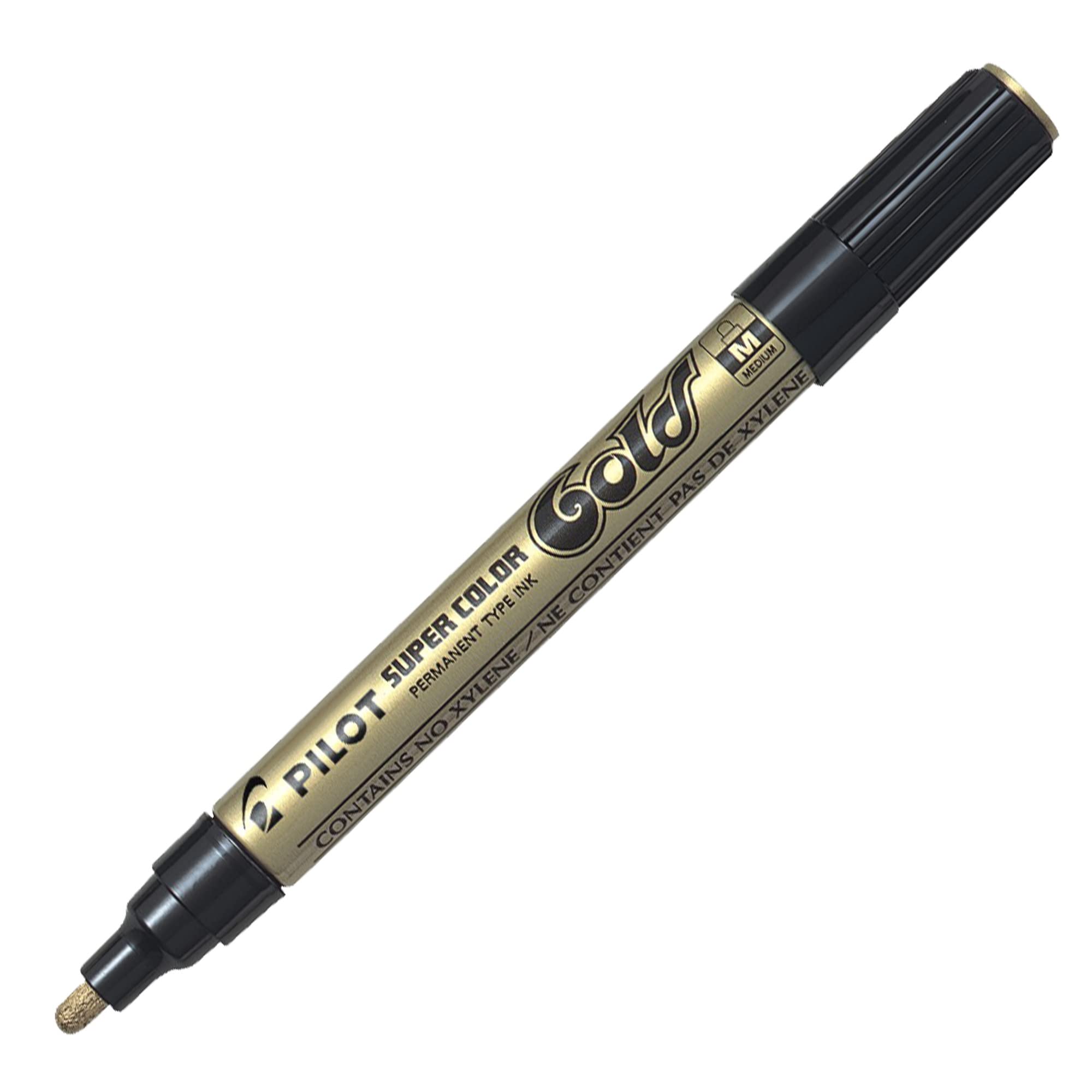 Pilot Super Colour Medium Marker Bullet 4.5 mm Tip - Gold, Box of 12