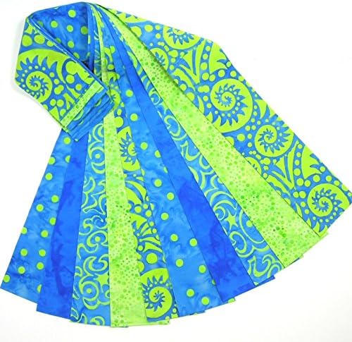 Bali Batik Jelly Roll 10 Fabric Strips 2.5 x 42-inch Turquoise Lime