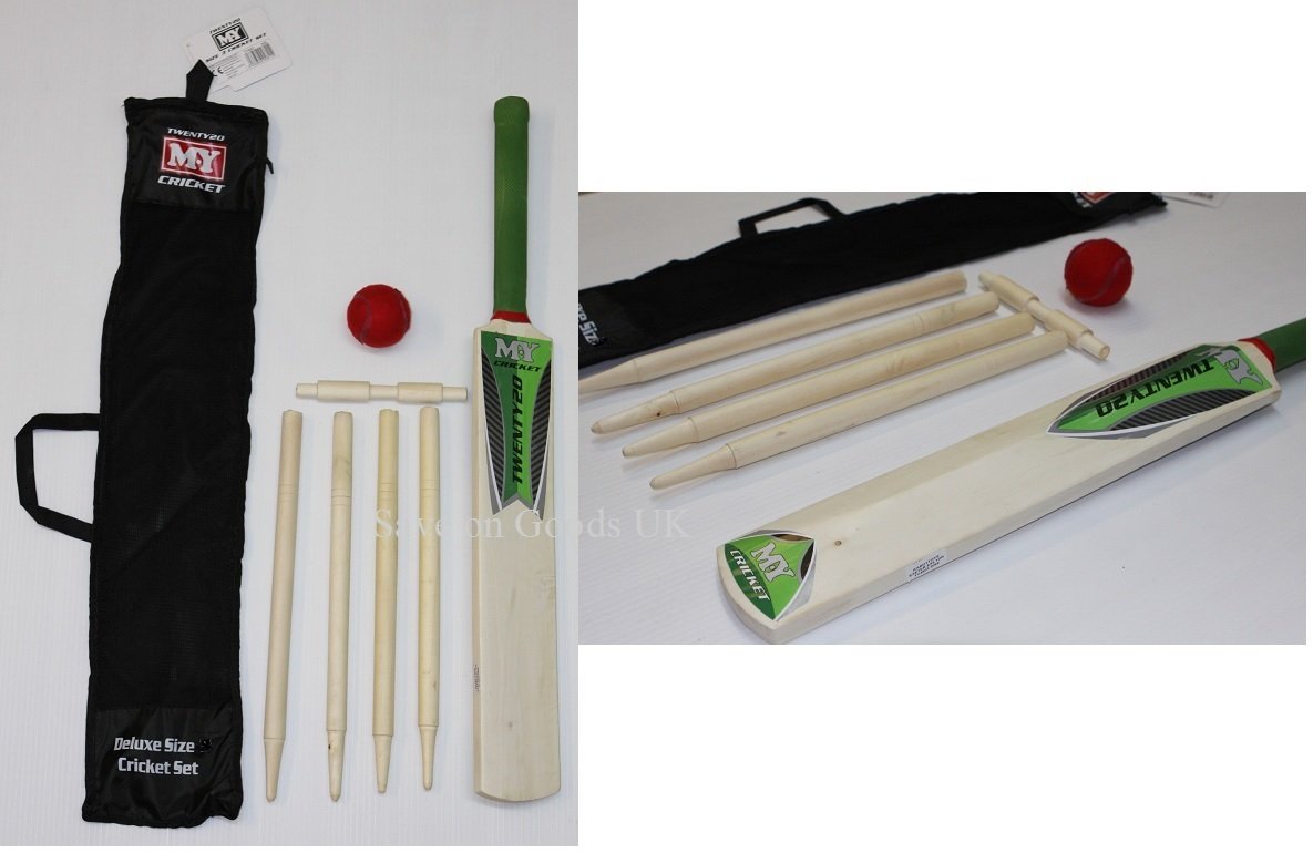 Save On Goods UK Kids,Childs junior Cricket Set. Wood beach garden wooden cricket bat & ball set.