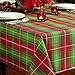 Benson Mills Christmas Plaid Printed Tablecloth, 60-Inch by 140-Inch