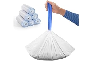ZHMZ Drawstring Waste bag 6 Rolls / 120 Pcs, Compatible with self cleaning cat litter box, Heavy Duty Cat Litter Bags, Automa