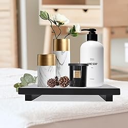 Renawe Black Bathroom Counter Tray Organizer Wood