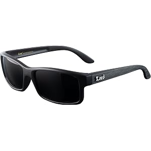 Locs 91273 Wood Grain Sunglasses + 1-Year Protection Plan & Pouch