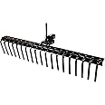 Impact IMPLEMENTS® 62" Agricultural Field Rake with Tipper Latch & Spring Steel Tines for Quick Clearing of Field Debris, Lea