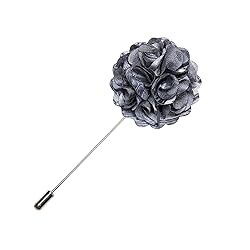 Ailisus Cravat Tie and Lapel Pin Set Mens Grey
