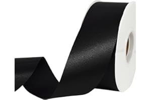IEDASING'S CHOICE Black Ribbon 1-1/2 Inch x 50 Yards Satin Ribbon Single Face Ribbon for Crafts, Gift Wrapping, Floral Bouquet, Weddings, and Decorations, with Spool
