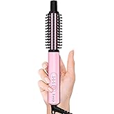 Farery Mini Thermal Brush 3 Temperature Adjustable, 3/4 Inch Travel Curling Iron for Short Hair, Heated Round Brush for Touch ups and Small Curls, Travel Size Curling Wand, Dual Voltage, Pink