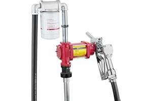 TRUPOW 12V DC 10GPM Self-priming Gasoline Diesel Oil Fuel Transfer Explosion-proof Pump Kit with with Particulate Filter and Nozzle for Gasoline Diesel Kerosene & More