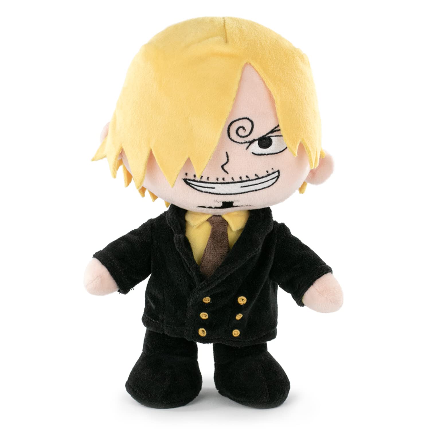 BARRADO One Piece - Soft Toy of the Characters of One Piece - 28cm, 11'02" - Luffy, Sanji, Roronoa Zoro - Super Soft Quality (Sanji)