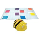 TTS Bee-Bot See &amp; Say Programmable Coding Robotics with 4&times;6 Transparent Pocket Activity Mat - Audio Recording Playback Floor Robotics with 200-Step Memory - Prek and Kindergarten STEM Coding
