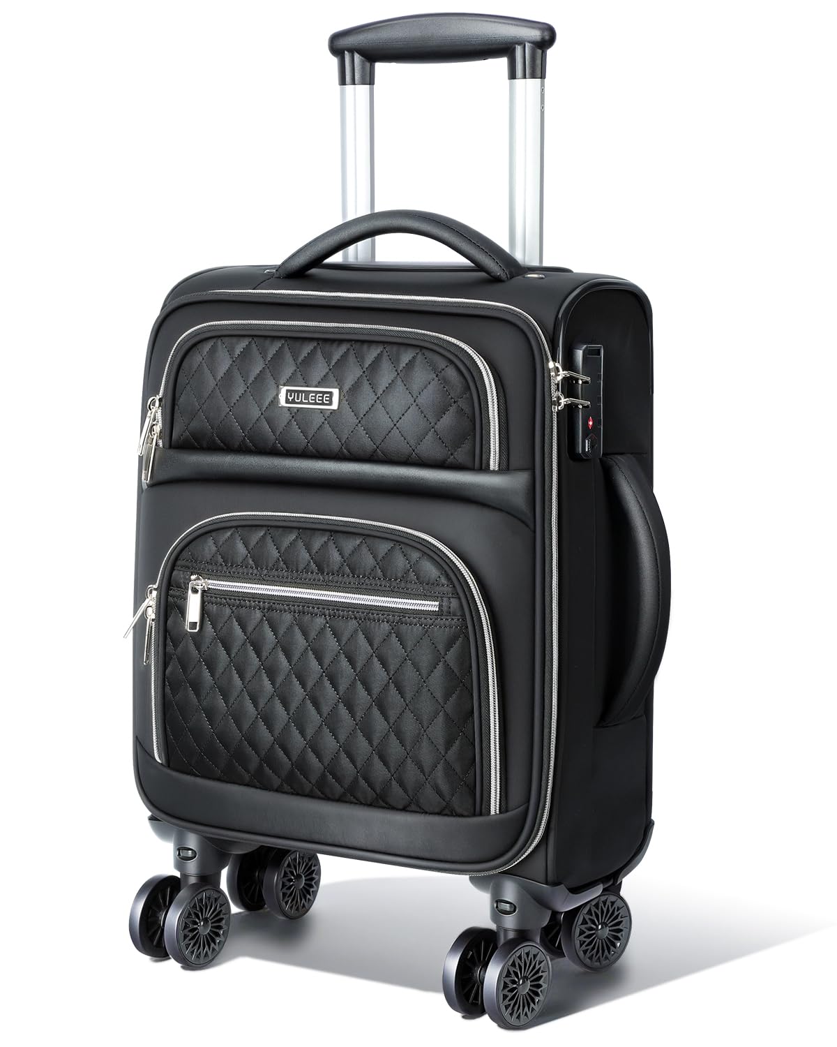 Photo 1 of ** STOCK PHOTO SIMILAR NOT EXACT ** 16 Inch Underseat Carry On Luggage with Wheels, Softside Travel Suitcase with TSA Lock, Airline Approved Small Rolling Bag for Women, Black