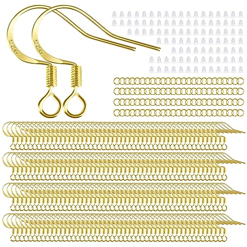 200 PCS/100 Pairs 925 Sterling Silver Plated 14K Gold Earring