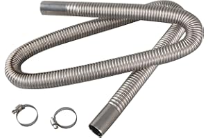 KAABEE Diesel Heater Exhaust Pipe Flexible Exhaust Tubing Generator Flex Extension Pipe Stainless Steel 1"/2.5cm Inner Diameter (48INCH 120CM)