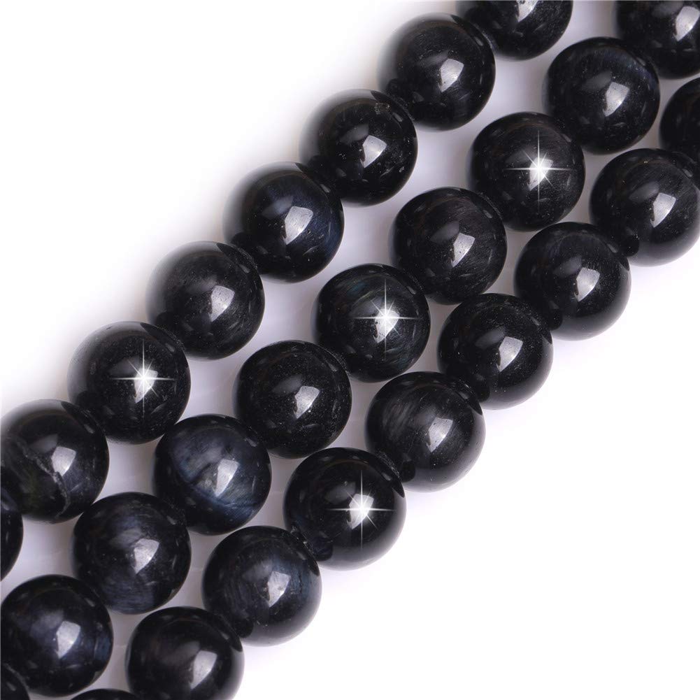 Natural Blue Tiger Eye Gemstone Semi Precious Round 12mm Loose Beads for Jewellery Making DIY Bracelet Necklace Crafts 15''