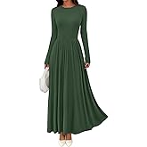 CFLONGE Fall Maxi Dress for Women 2025 Long Sleeve Knit Ribbed Cocktail Dresses Casual High Waisted Long Wedding Guest Dress