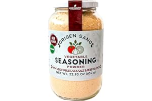 Origen Sano | Vegetable Seasoning Powder | Vegan Bouillon | With Vegetables, Sea Salt and Beef Flavored, Turmeric, 22.93oz (650g)