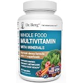 Dr. Berg Whole Food Multivitamin with Minerals - Daily Multivitamin for Men and Women - Includes Premium Whole Food Fruits and Vegetable Blend with Folate, Alpha-lipoic Acid and More - 60 Capsules