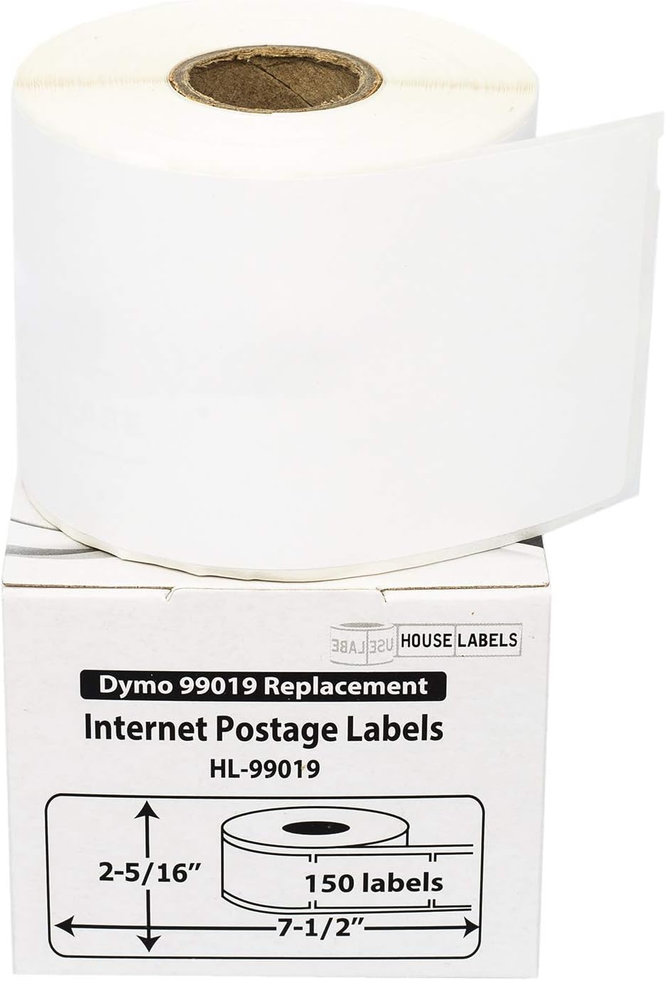 HouseLabelsCompatible DYMO 99019 Internet Postage Labels (2-5/16" x 7-1/2"), Strong Permanent Adhesive, Compatible with DYMO LW 450, 4XL, Rollo & Zebra Desktop Printers, 6 Rolls /900 Labels