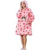 C hello cloud Oversized Hoodie Blanket, Wearable Blanket sweatshirt, Ultra Soft Sherpa Fleece Comfy Snuggle Hoodie