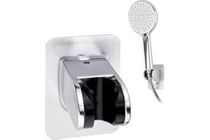 HAIJSEVR Shower Head Holder with Strong Adhesive, Adjustable Handheld Shower Wand Holder Waterproof Wall Mount Bracket, No Dr