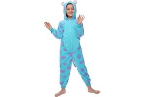 Rabtero Children Animal Onesie Costume, Unisex Blue Monster Costume, Blue Monster Onesie, Kids Halloween/Christmas/Carnival Festival Costume for Kids 10-12