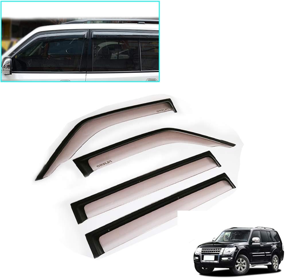Longzhimei Window Visors for M itsubishi pajero 2004-2011 Car Exterior Accessories Front Rear Side Window Deflector Sun Rain Guard Vent Visor 4pc
