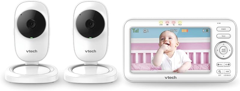 VTech LM808-2W Baby Monitor with 2 Cameras 5 Inch Screen 300m Range