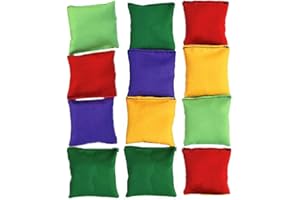 Halloluck 12 Pack 2inch/5cm Nylon Bean Bags Children Family Adults Outdoor Yard Games Bean Bag Toss Carnival Toy Bean Bag Toss Game