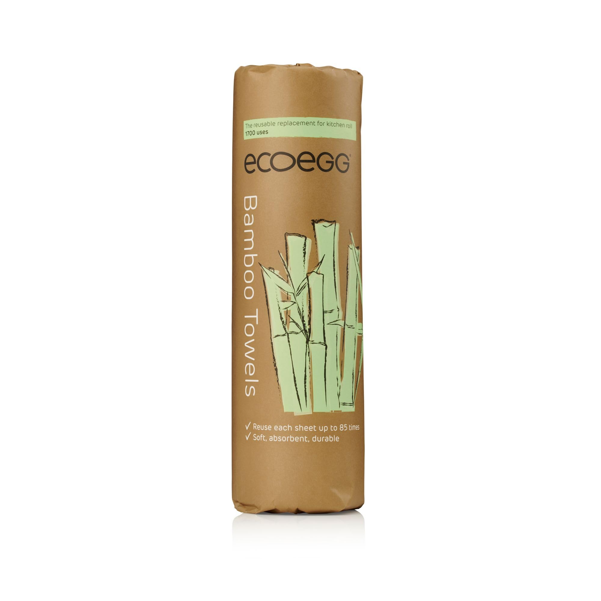 Ecoegg Bamboo Kitchen Towels | Reusable Eco Friendly Alternative to Kitchen Paper | Made from 100% Sustainable Sources | Super Absorbent | 20 White Towels | 1800 uses
