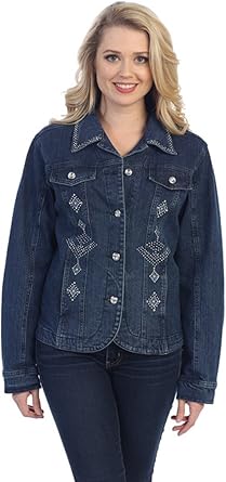 black denim jacket with rhinestones