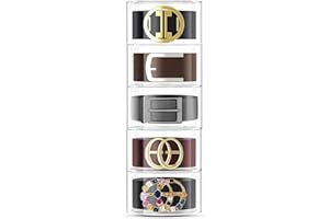 JOLYBAY Acrylic Belt Organizer for Closet - 5 Compartments Transparent Storage Holder | Display Case for Makeup, Jewelry, Watches, Bow Tie, & Bracelets | Multipurpose Clear Containers & Versatile Design