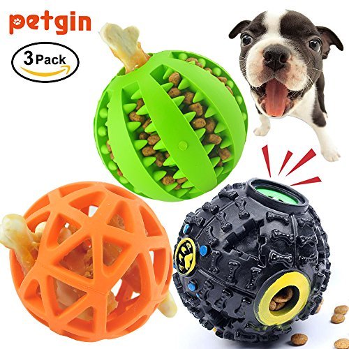 Petgin Dog Balls Indestructible Dog Toys for Boredom Durable Feeder Fetch Toys (3 Pack)