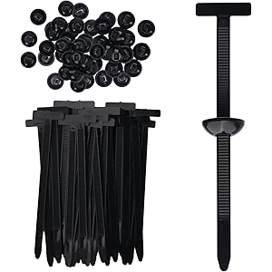 100 Pcs Nylon Universal Cable Tie Buckle for Car - Self-Locking and Easy Install Zipper Clips with P...