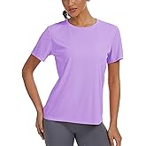 PLUMZJOY Women's Short Sleeve T-Shirts UPF 50+ UV Protection Quick Dry Shirts for Workout Hiking Running Rash Guard Tops