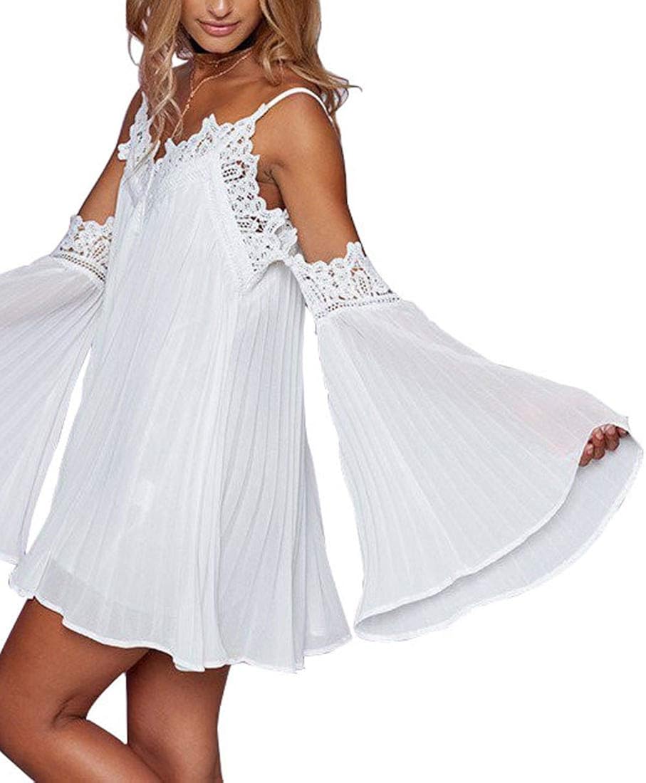 loose chiffon dress white