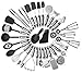 Kitchen Utensils Sets 39 Pieces- Stainless Steel And Nylon Gadgets- Turners, Spoon, Ladle, Tongs, Spatulas, Cutter, Potato Press, Brush, Strainer Whisk, And More - By Kitch N' Wares