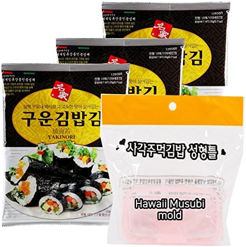 Myungga, Roasted seaweed 10 sheets 3pack (+Hawaiian musubi mold)