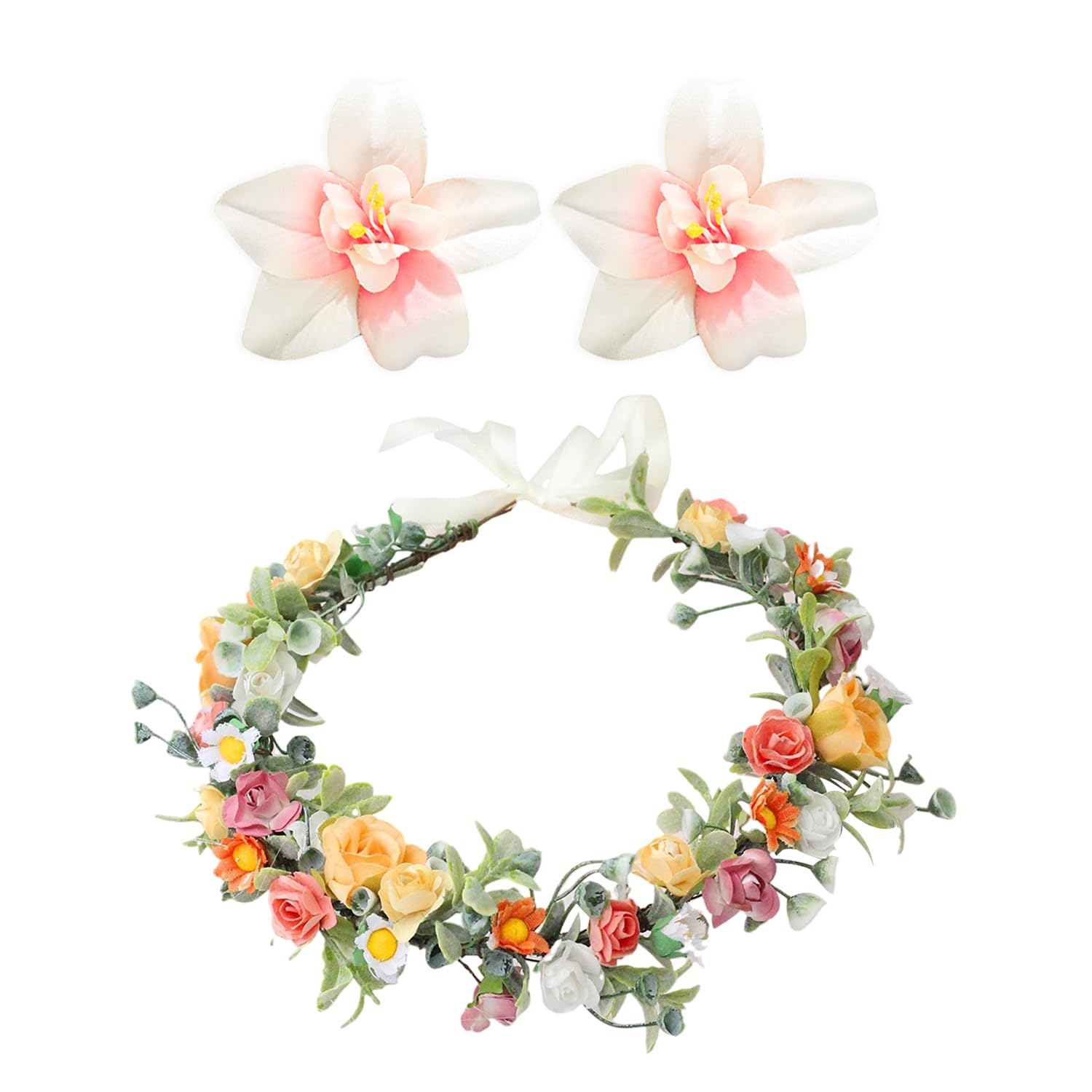 1 Piece Of Wedding Rose Hair Accessories, 1 Pair Of Simulated Flower Wedding Hairpins, Flower Crown Headband, Flower Headband For Women, Flower Headband, Flower Headband