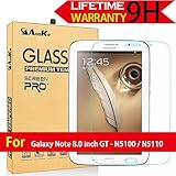 Galaxy Note 8.0 Glass Screen Protector, [N5100 N5100 2013] AnoKe [Lifetime Warranty](0.3mm 9H) Tempered Glass Film Sheild For Samsung N5100 Glass