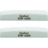 Guyker 43mm Guitar Bone Nut - White Pre-Slotted Bone Nuts for 6 String LP Les Paul Style Electric Guitar Replacement Parts Accessories 43mm*6mm*9mm (2 Pieces), ETW-4369
