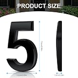 Vicloon 3D Mailbox Numbers 3 Inches Self-Adhesive ABS Black 5 Pack view 2