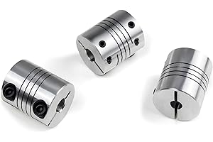 RATTMMOTOR CNCTOPBAOS 3PCS Flexible Coupling 6.35mm to 8mm,Aluminum Flexible Shaft Coupler for Servo Stepper Motor,D25L30 6.35x8mm Connector for CNC Router Milling Machine,3D Printer
