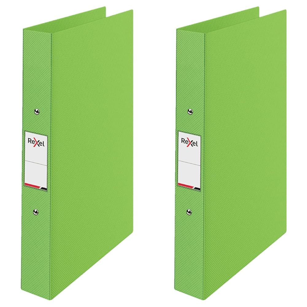 Rexel A4 Ring Binder, Green, 25 mm 2 O-Ring Diameter, Choices, 2115567 (Pack of 2)