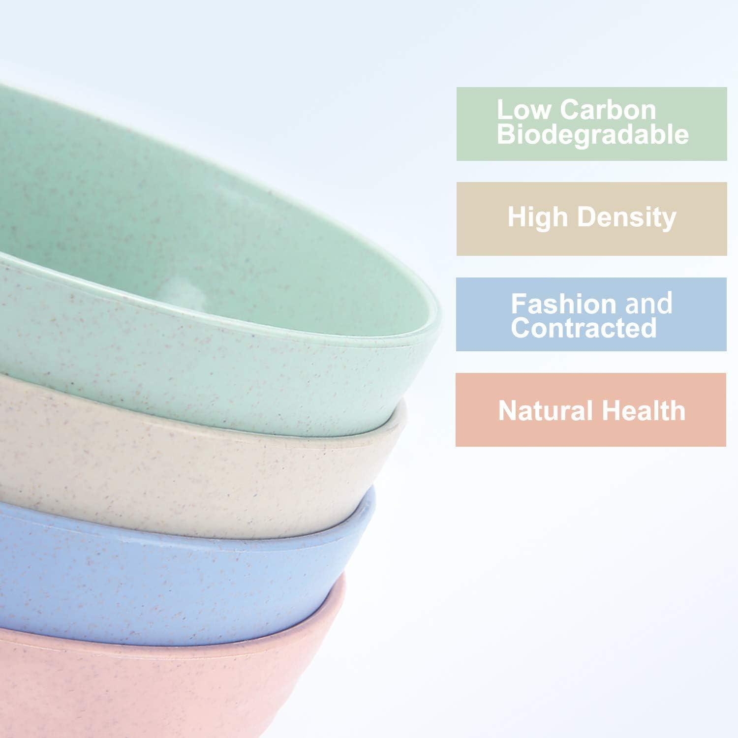  | DeeCoo Mixed Size Unbreakable Cereal Bowls - 24, 30 OZ Wheat Straw Fiber Lightweight Bowl Sets 8 - Dishwasher & Microwave Safe - for Children, Rice, Soup, Salad Bowls: Cereal Bowls