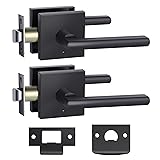 Ohuhu Black Door Knob, 2 Pack Door Knobs, Matte