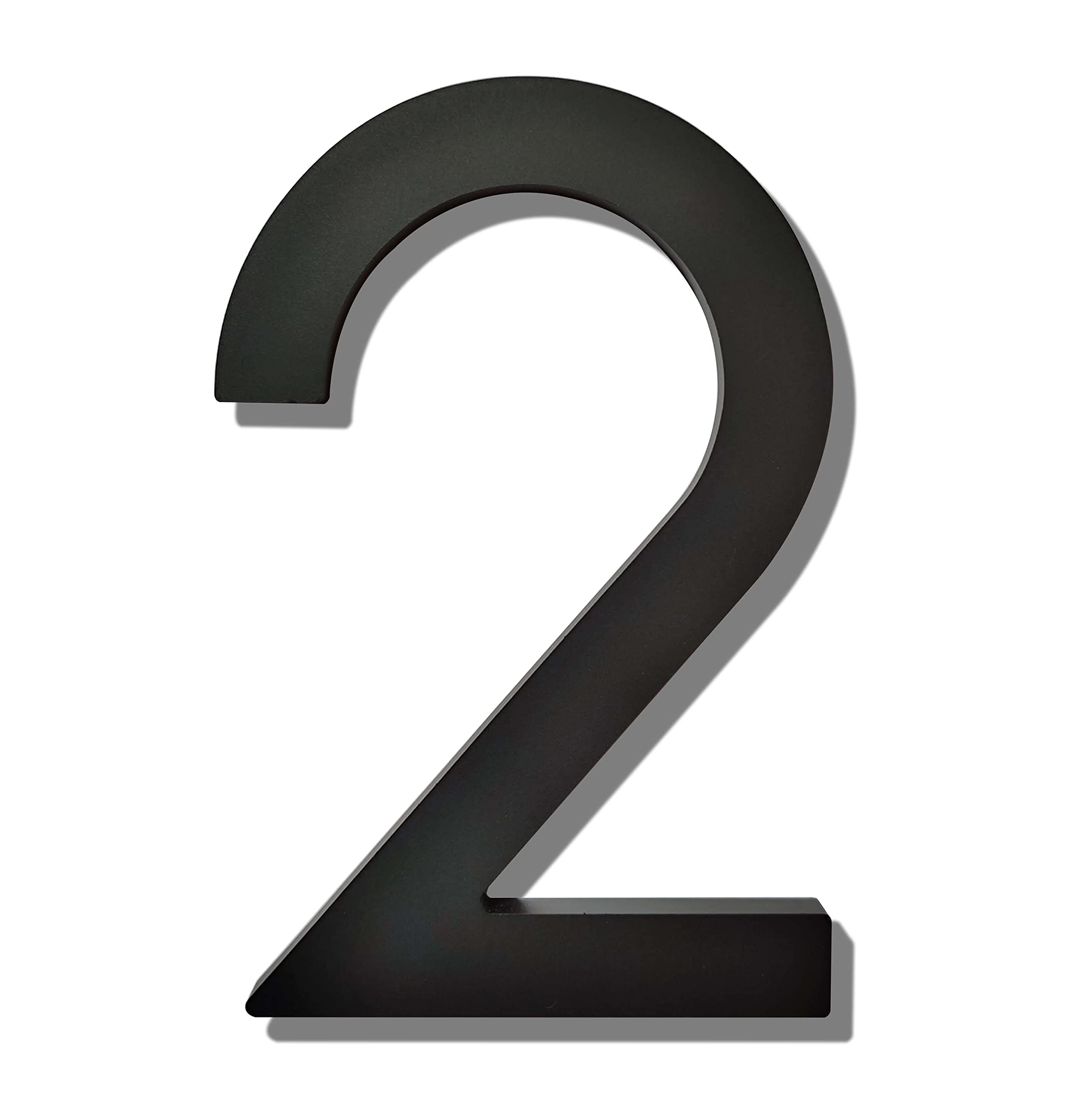 Ywonoby 5 Inch House Numbers for Outside-Large Modern 3D Floating Door Numbers-Weatherproof and Easy to Install-Matte Black Acrylic Number (2)