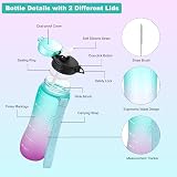 OLDLEY 750ml Water Bottle with Straw, BPA Free Tritan, Leakproof, Time Markers, view 2