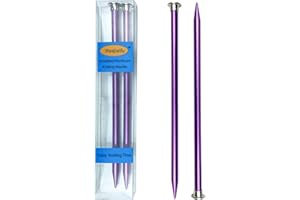 Weabetfu Aluminum Metal Knitting Needle,Colored Straight Single Pointed,10-inch Length for Handmade DIY Knitting,Size US 11(8.0mm)