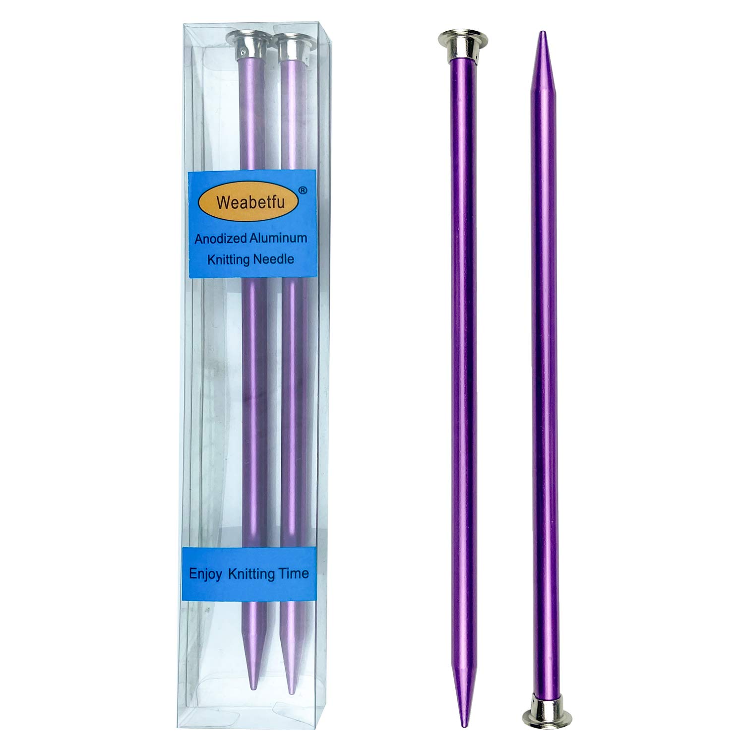 Photo 1 of Weabetfu Aluminum Metal Knitting Needle,Colored Straight Single Pointed,10-inch Length for Handmade DIY Knitting,Size US 11(8.0mm)